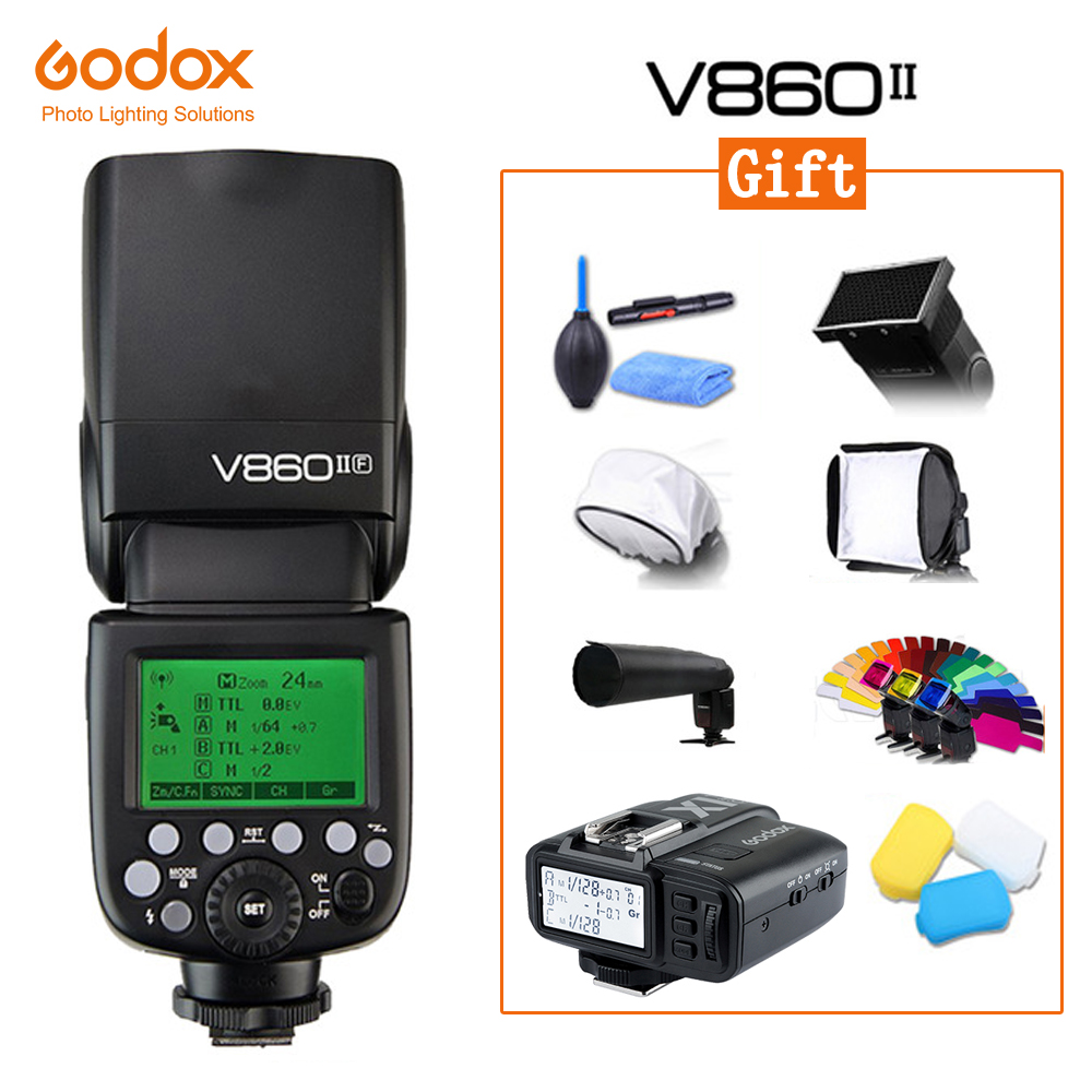 

Godox V860II GN60 i-TTL HSS 1/8000s Speedlite Flash w/ Li-ion Battery + X1T Flash Transmitter for Fuji