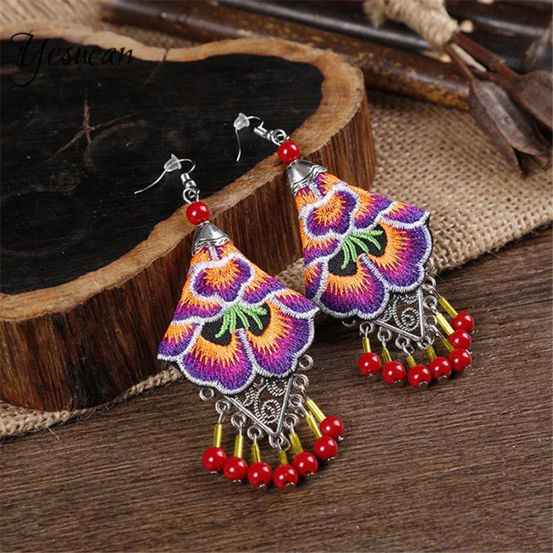 Yesucan Boho Ethnic Embroidery Flower Charm Statement Dangle Drop Earrings Handmade Long Tassel Beads Geometric Trendy Jewelry
Yesucan Boho Ethnic Embroidery Flower Charm Statement Dangle Drop Earrings Handmade Long Tassel Beads Geometric Trendy Jewelry