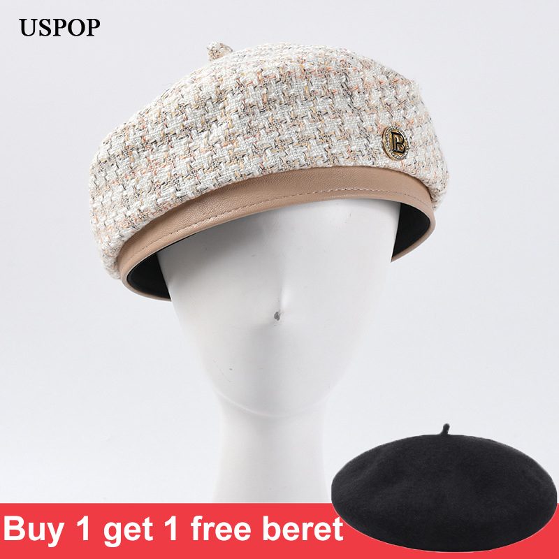 Berets winter women beret hat tweed plaid beret thick warm wool hats, Black
Berets winter women beret hat tweed plaid beret thick warm wool hats, Black