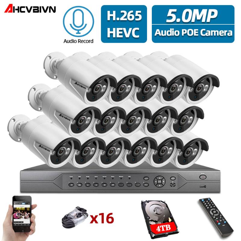 H.265 16CH 5MP 4K HD POE NVR Kit CCTV System IR Outdoor AI IP Camera P2P Video Security Surveillance Set 4TB HDD
H.265 16CH 5MP 4K HD POE NVR Kit CCTV System IR Outdoor AI IP Camera P2P Video Security Surveillance Set 4TB HDD