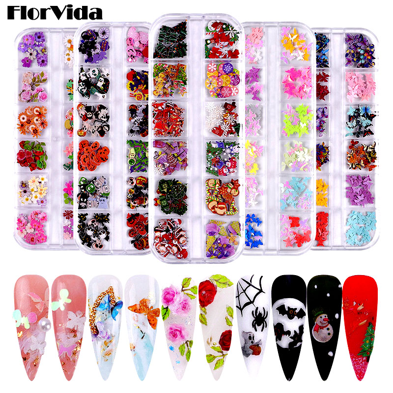 FlorVida 12 Grids Boxed Nail Art 3D Decorations Set Mixed Metal Flakes For Manicure Halloween Design Christmas butterfly Sequins
FlorVida 12 Grids Boxed Nail Art 3D Decorations Set Mixed Metal Flakes For Manicure Halloween Design Christmas butterfly Sequins