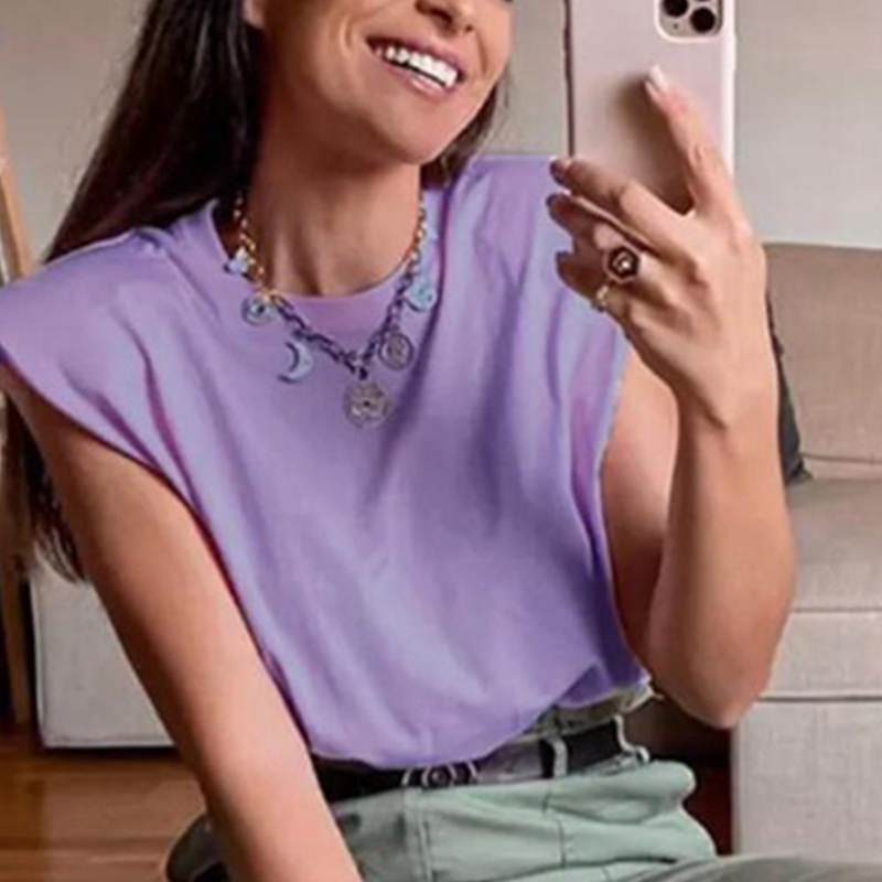 White Cotton Women's T-Shirt Loose O Neck Camis Solid Black Female Tops Streetwear Casual Ladies t Shirts 200925