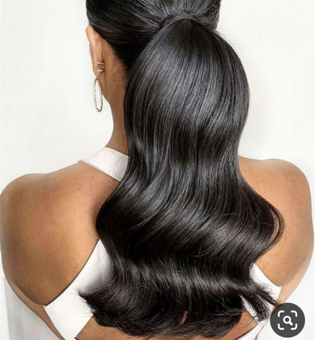 14" & 140g Hair Piece Pony Tail Extension (black brown ) medium length & Voluminous Curled Wavy 100 human