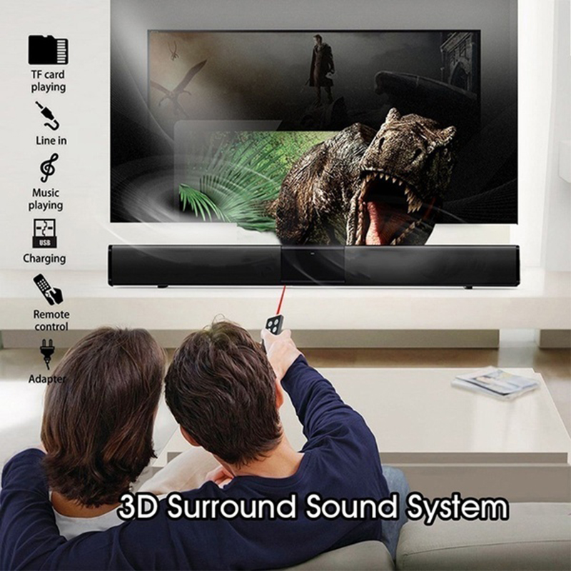 20W Wireless Bluetooth Soundbar Speaker Hifi 3D Surround Stereo Support RAC AUX TV Home Theater Sound bar with Remote Control 
20W Wireless Bluetooth Soundbar Speaker Hifi 3D Surround Stereo Support RAC AUX TV Home Theater Sound bar with Remote Control