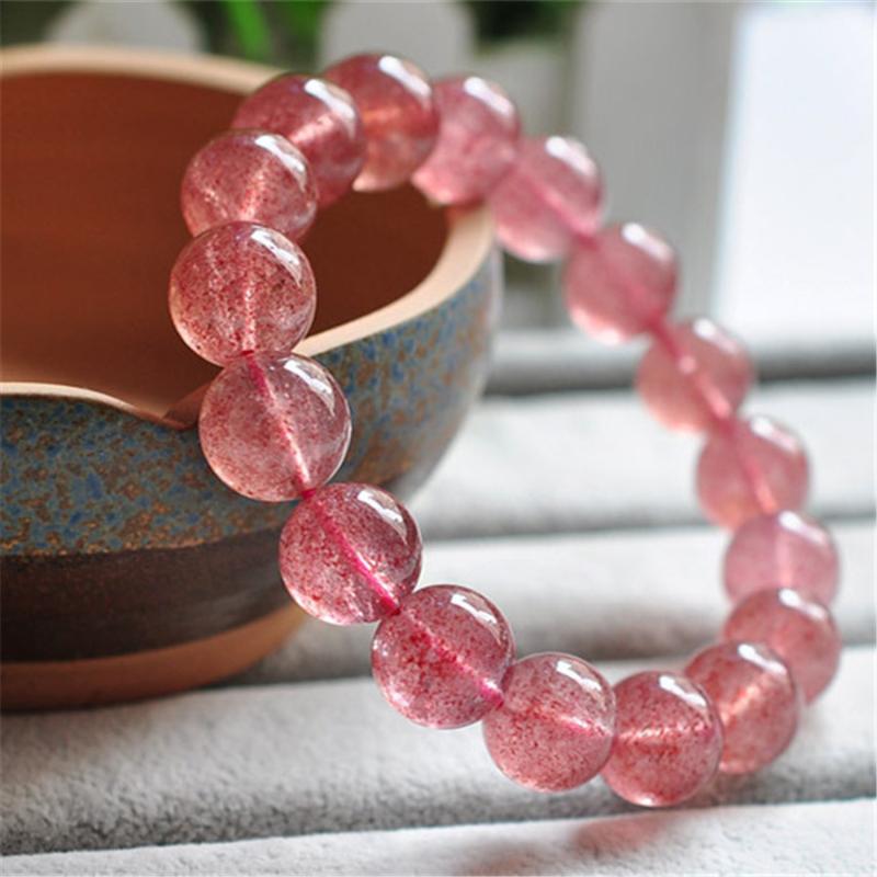 100% Natural Genuine Red Strawberry Quartz Crystal Transparent Stretch Charm Round Bead Bracelet 12mm 
100% Natural Genuine Red Strawberry Quartz Crystal Transparent Stretch Charm Round Bead Bracelet 12mm
