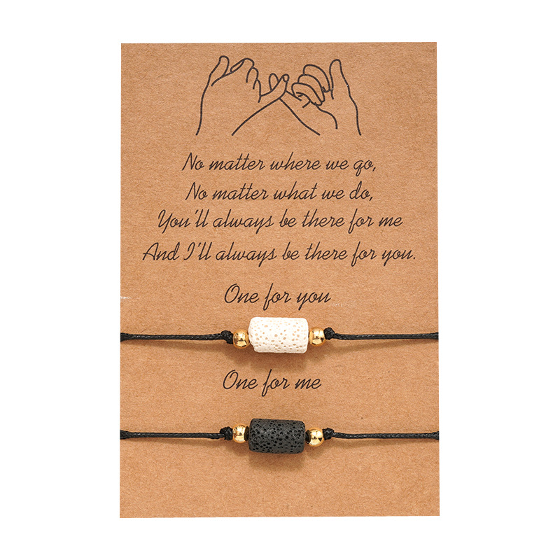 Black White Lava Stone Charms Bracelet Sister Love Friendship Adjustable Rope Wristband Essential Oil Diffuser Jewelry Card Gift
Black White Lava Stone Charms Bracelet Sister Love Friendship Adjustable Rope Wristband Essential Oil Diffuser Jewelry Card Gift