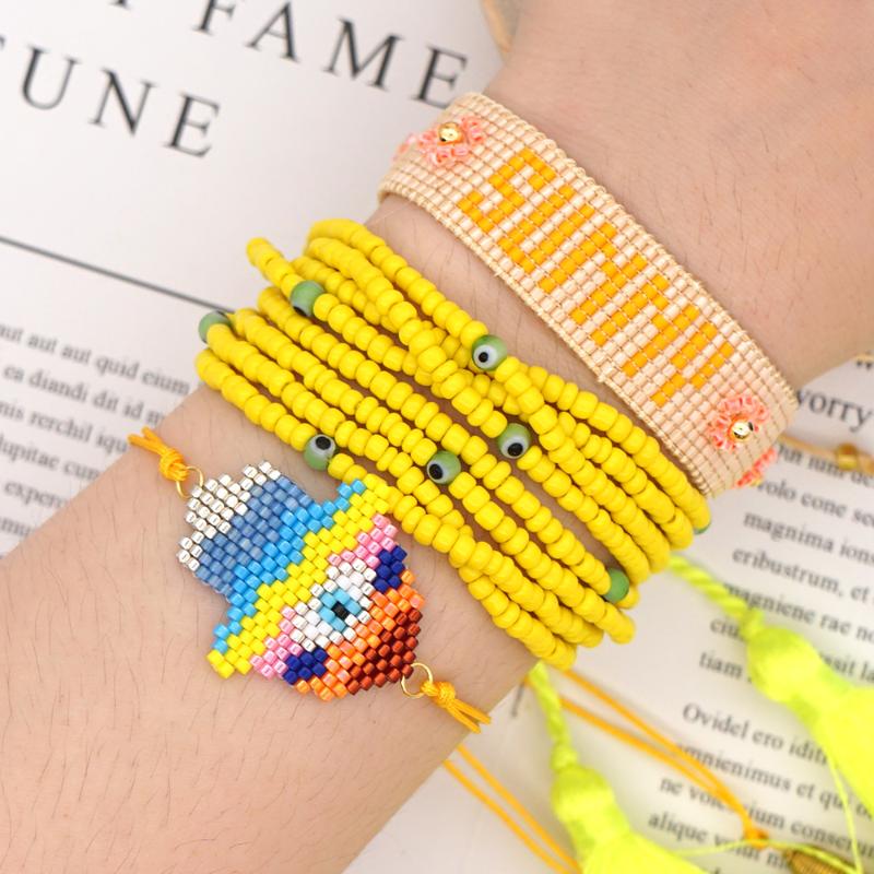 Charm Bracelets GRAPES Bracelet Women Hamsa MIYUKI Jewelry Letter Evil Eye Yellow Beaded Pulseras Mujer 2021 Tassel Handmade Armbanden
Charm Bracelets GRAPES Bracelet Women Hamsa MIYUKI Jewelry Letter Evil Eye Yellow Beaded Pulseras Mujer 2021 Tassel Handmade Armbanden