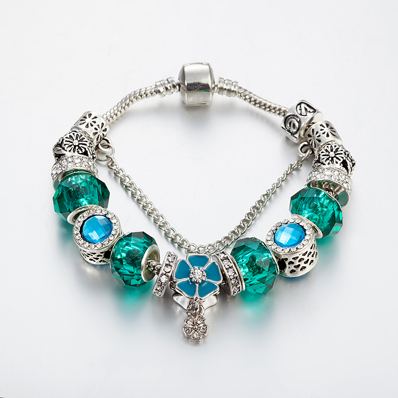 ANNAPAER Flower Charm Bracelet with Green Crystal Beads Bracelets & Bangles FOR Women DIY Jewelry Dropshipping B16097
ANNAPAER Flower Charm Bracelet with Green Crystal Beads Bracelets & Bangles FOR Women DIY Jewelry Dropshipping B16097