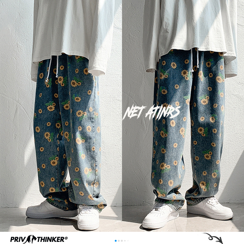 Men's Daisy Printing Summer Straight Jeans Man 2020 Fashion Hip Hop Jeans Joggers Male Loose Denim Pants Clothing, Blue
Men's Daisy Printing Summer Straight Jeans Man 2020 Fashion Hip Hop Jeans Joggers Male Loose Denim Pants Clothing, Blue
