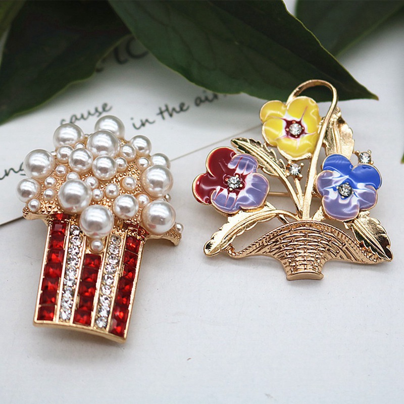 Vintage Pearl Popcorn Brooches Flower Basket Brooch Pin Creative Jewelry Gifts Women Kids Accessories Dress Corsage Coat Pins
Vintage Pearl Popcorn Brooches Flower Basket Brooch Pin Creative Jewelry Gifts Women Kids Accessories Dress Corsage Coat Pins