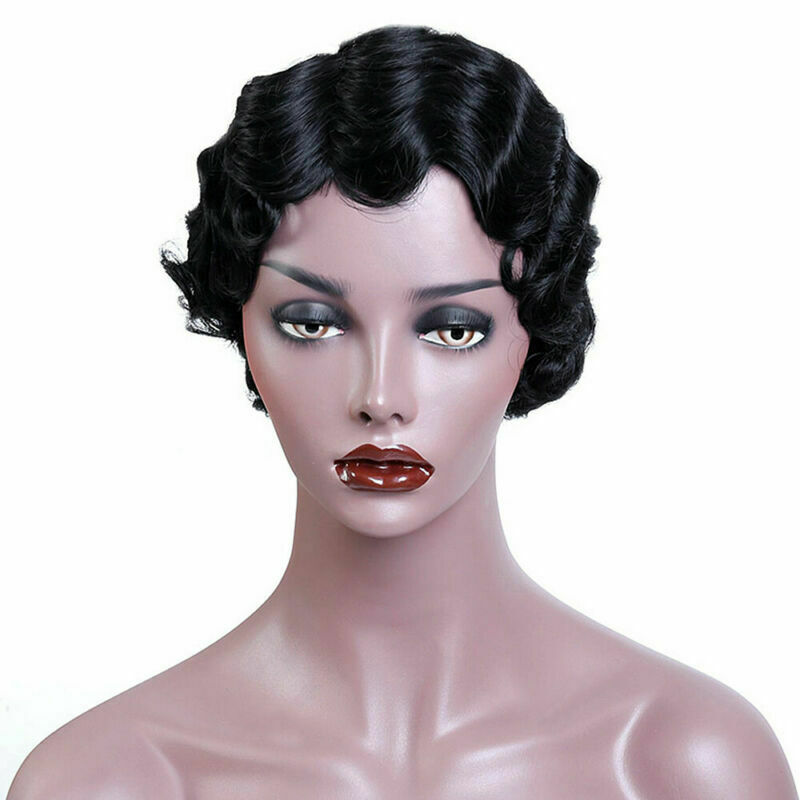 Fashion Short Black Afro Curly Hair Wig Pexie Cut Wave Wig For Black Women