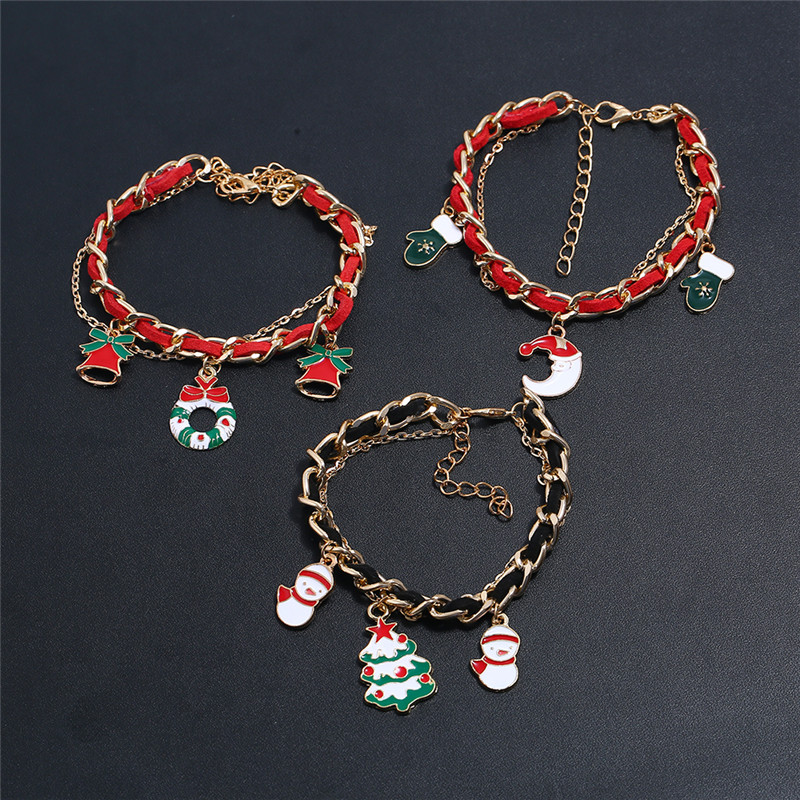 Christmas Metal Rope Bracelet Cute Cartoon Santa Snowman Garland Gloves Metal Enamel Pendant Jewelry Accessories Gift Friends
Christmas Metal Rope Bracelet Cute Cartoon Santa Snowman Garland Gloves Metal Enamel Pendant Jewelry Accessories Gift Friends