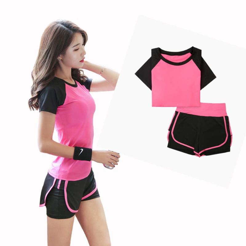 Fitness Women Jogging Set Gym 2 Piece Shirt Shorts Exercise Workout Sport Suit Girls Sportswear Athletic Stitching Running Sets
Fitness Women Jogging Set Gym 2 Piece Shirt Shorts Exercise Workout Sport Suit Girls Sportswear Athletic Stitching Running Sets