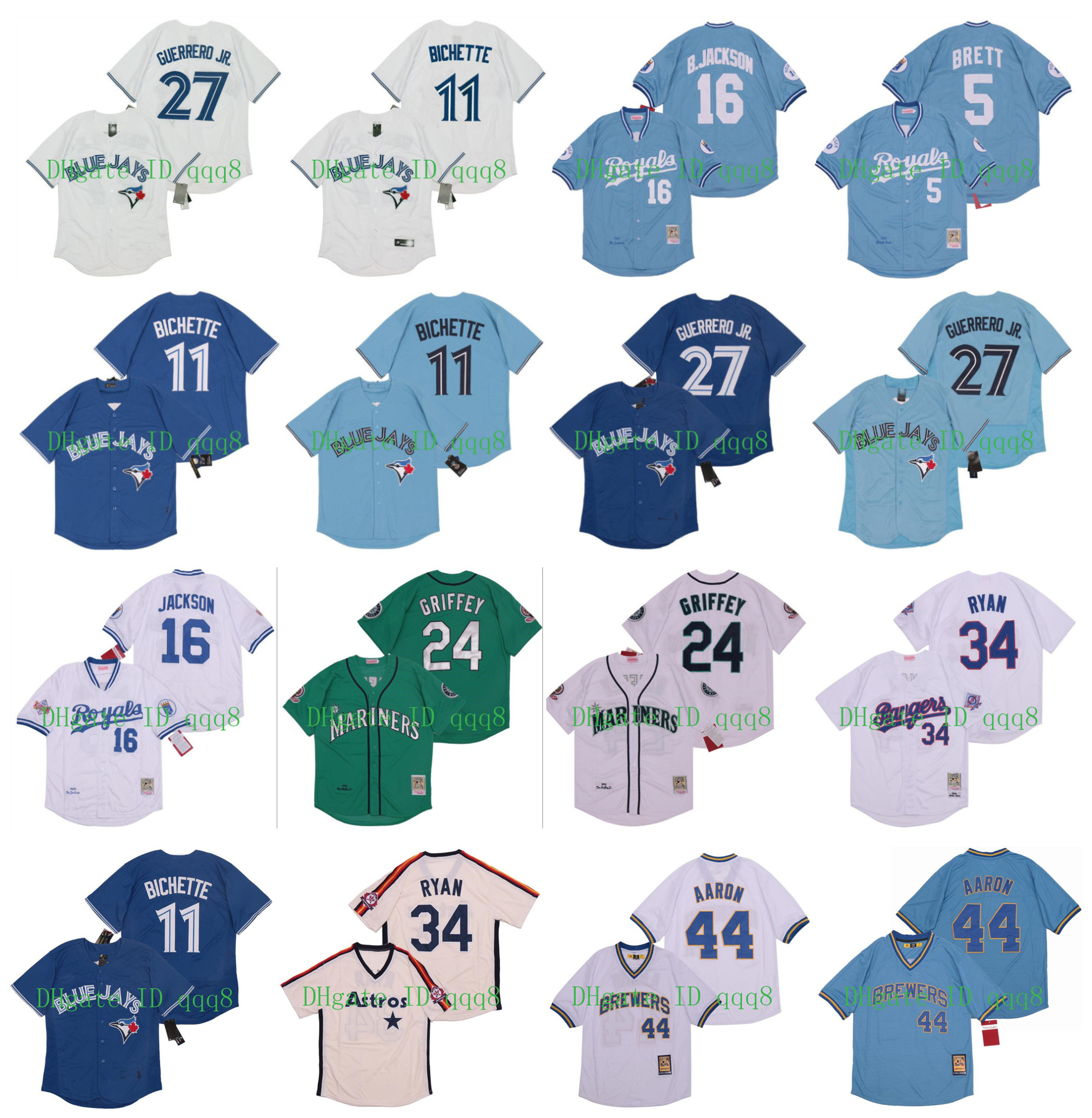 Vintage 11 Bo Bichette 16 Bo Jackson Jersey 5 George Brett 44 Hank Aaron Vladimir Guerrero Jr. Ken Griffey Jr 34 Nolan Ryan Retro Baseball, Blue;black
Vintage 11 Bo Bichette 16 Bo Jackson Jersey 5 George Brett 44 Hank Aaron Vladimir Guerrero Jr. Ken Griffey Jr 34 Nolan Ryan Retro Baseball, Blue;black
