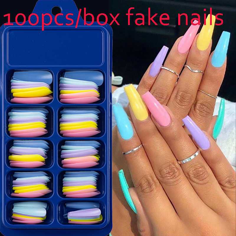 100pcs Clear Yellow Pink Fake Nails Long Coffin Ballerina Artificial ABS Full Cover False Nail Art Tips Extension Manicure Tools, 14
100pcs Clear Yellow Pink Fake Nails Long Coffin Ballerina Artificial ABS Full Cover False Nail Art Tips Extension Manicure Tools, 14