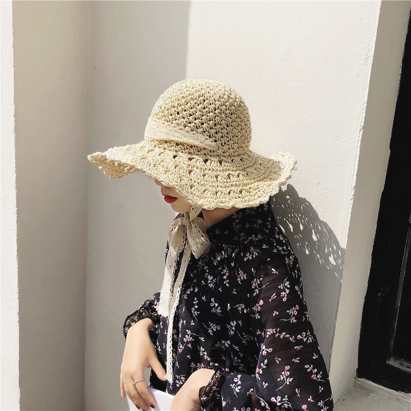 Mori cute handmade lace lace straw hat female summer sunshade beach big brim hat foldable
Mori cute handmade lace lace straw hat female summer sunshade beach big brim hat foldable