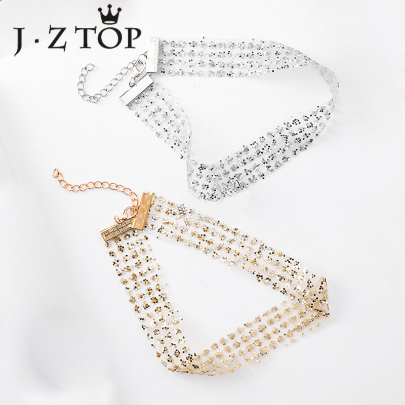 JZTOP Fashion Geometric Lace Choker Necklace Woman Gold Color Silver Color Sequins Personality Necklace Female Jewelry Collier
JZTOP Fashion Geometric Lace Choker Necklace Woman Gold Color Silver Color Sequins Personality Necklace Female Jewelry Collier