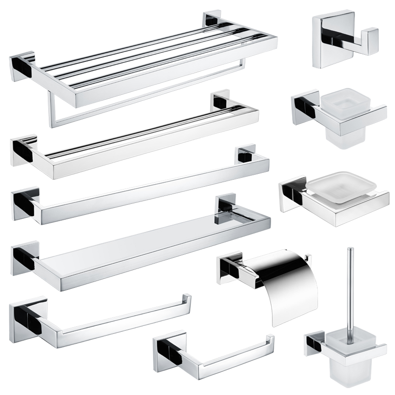 Bath Accessory Set Chrome Polished Double Towel Bars Bathroom Hanger Rack Stainless Steel Accessories Soap Dish Toilet Brush Holder
Bath Accessory Set Chrome Polished Double Towel Bars Bathroom Hanger Rack Stainless Steel Accessories Soap Dish Toilet Brush Holder