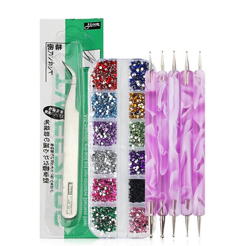 Nail Art Manicure Tools Kit 3 pcs / set 12colors Nail Rhinestones Nails Dotting pen with Tweezers for Nail Art Decorations
Nail Art Manicure Tools Kit 3 pcs / set 12colors Nail Rhinestones Nails Dotting pen with Tweezers for Nail Art Decorations