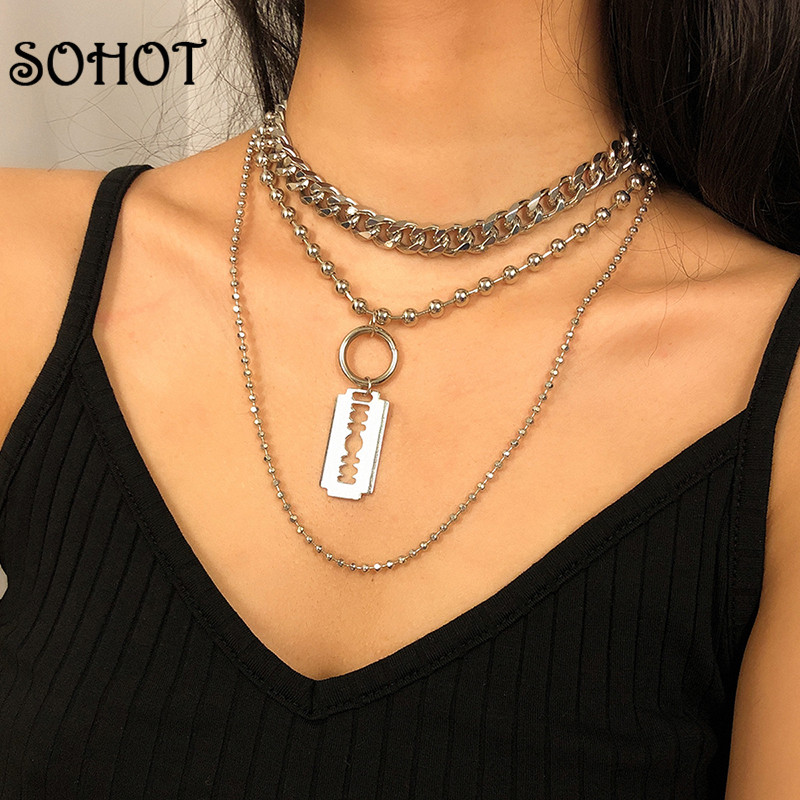 SOHO Punk Multilayer Alloy Wide Chain Chic Blade Pendant Women Choker Necklace For Female Party Jewelry Bijoux
SOHO Punk Multilayer Alloy Wide Chain Chic Blade Pendant Women Choker Necklace For Female Party Jewelry Bijoux