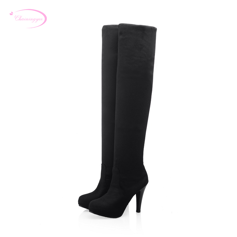 Chainingyee comfortable soft sweet autumn over knee high boots slip black blue brown high-heeled women's riding boots
Chainingyee comfortable soft sweet autumn over knee high boots slip black blue brown high-heeled women's riding boots