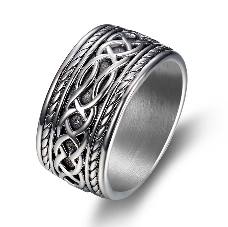 Loredana high quality solid titanium steel Personality retro Celtic twist thick ring for man creative exquisite jewelry 
Loredana high quality solid titanium steel Personality retro Celtic twist thick ring for man creative exquisite jewelry