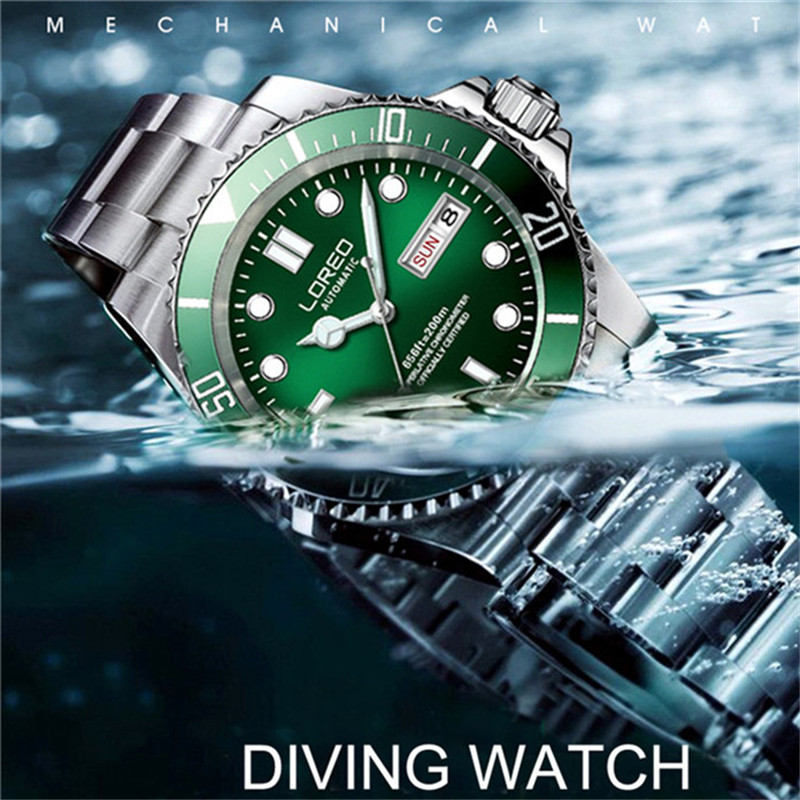 LOREO Watches Men Resistant Mechanical Waterproof Sport Watch Diver Reloj Automatico De Hombre Wristwatches, Green
LOREO Watches Men Resistant Mechanical Waterproof Sport Watch Diver Reloj Automatico De Hombre Wristwatches, Green