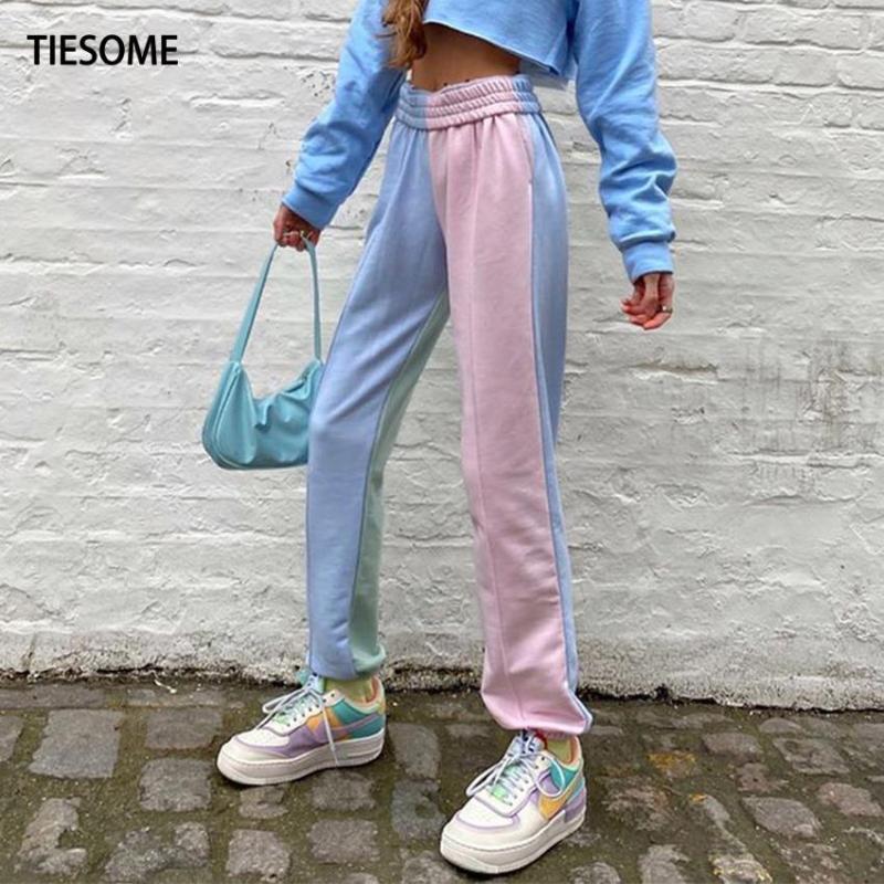 TIESOME Women Jogger Sweatpants Casual Pink Blue Patchwork High Waist Trousers Female Hip Hop Streetwear Contrast Color Trousers, Panelled
TIESOME Women Jogger Sweatpants Casual Pink Blue Patchwork High Waist Trousers Female Hip Hop Streetwear Contrast Color Trousers, Panelled