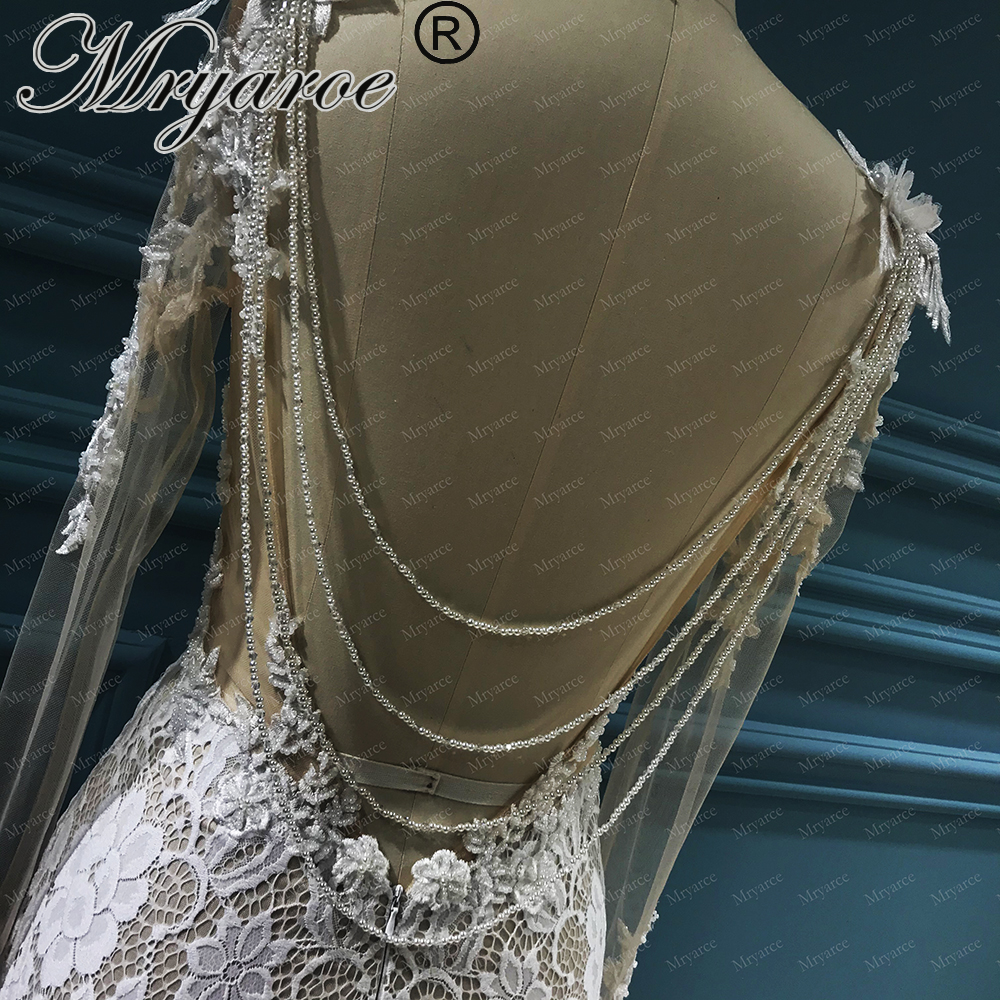 Mryarce Unique Bride Luxury Beading Exquisite Lace Boho Wedding Dress Long Sleeves Open Back Mermaid Bridal Gowns, Pure off white
Mryarce Unique Bride Luxury Beading Exquisite Lace Boho Wedding Dress Long Sleeves Open Back Mermaid Bridal Gowns, Pure off white