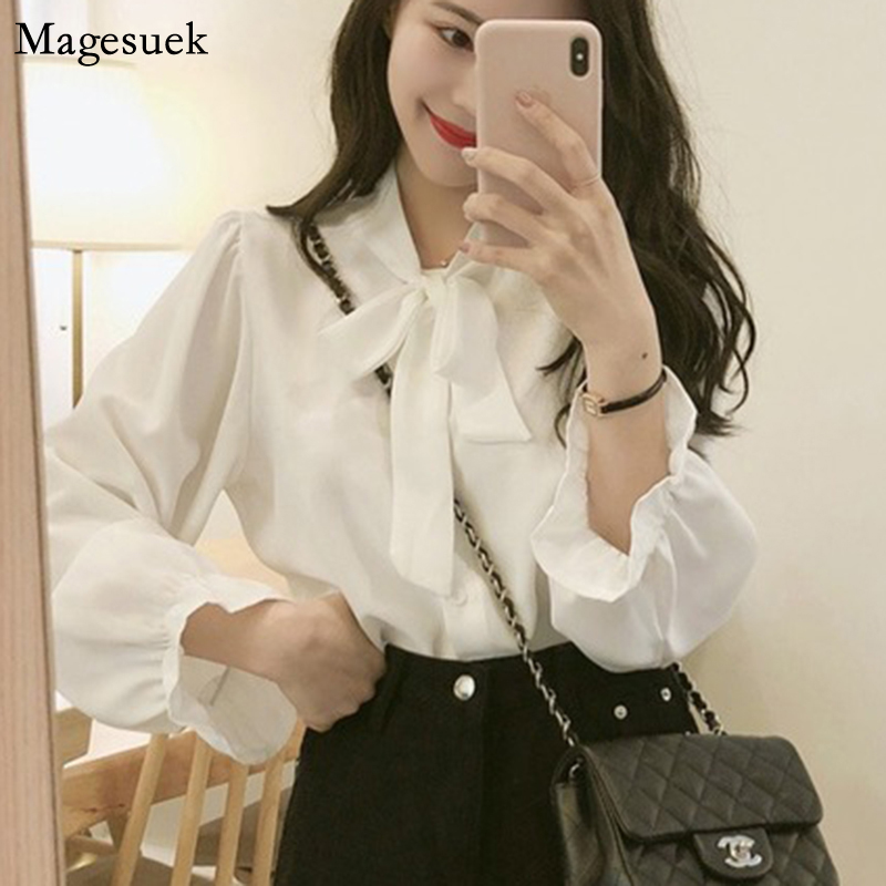 Autumn Chiffon White Blouse Women 2020 Korean Style Bow Leisure Office Blouses Women Vintage Long Sleeve Shirt Tops 11273, Apricot
Autumn Chiffon White Blouse Women 2020 Korean Style Bow Leisure Office Blouses Women Vintage Long Sleeve Shirt Tops 11273, Apricot
