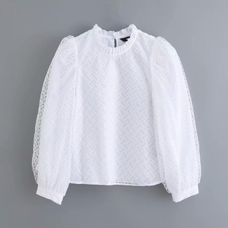women fashion stand collar puff sleeve Translucent white shirt office lady agaric lace blouses chic autumn femininas tops LS4305, As pic ls4305fh
women fashion stand collar puff sleeve Translucent white shirt office lady agaric lace blouses chic autumn femininas tops LS4305, As pic ls4305fh
