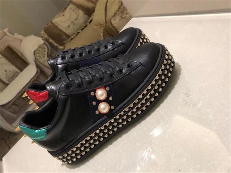 Realfine888 5A 505995 Ace Sneaker,Crystals Trim along Platform,Web Details on sides,Rubber Sole,with Dust Bag+Shos Box,Free Shipping