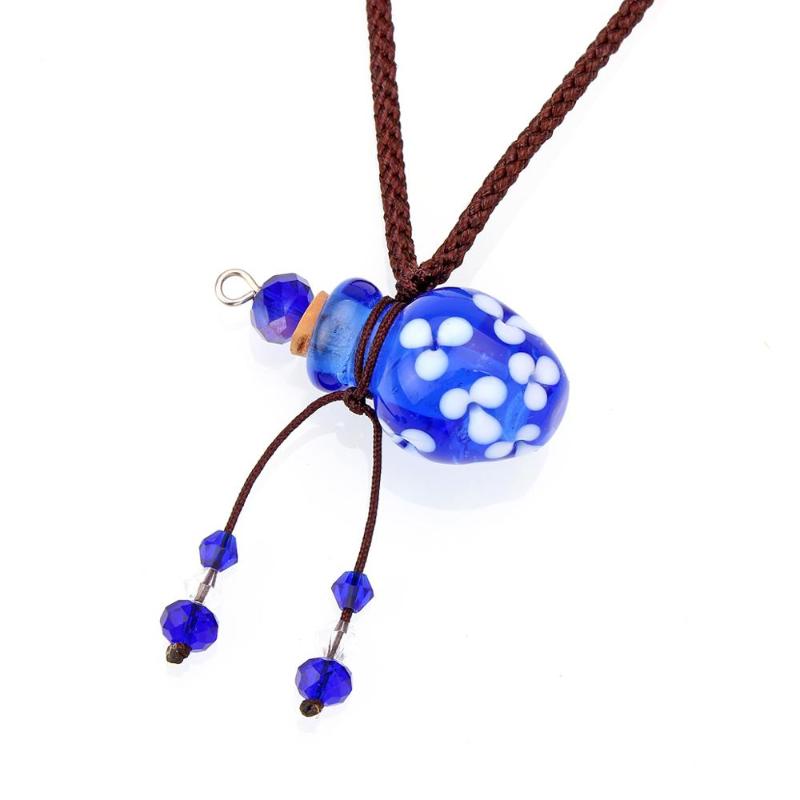 YingWu Blue Murano Glass Small Colorful oil ashes urn bottle cork pendant vial Necklace
YingWu Blue Murano Glass Small Colorful oil ashes urn bottle cork pendant vial Necklace
