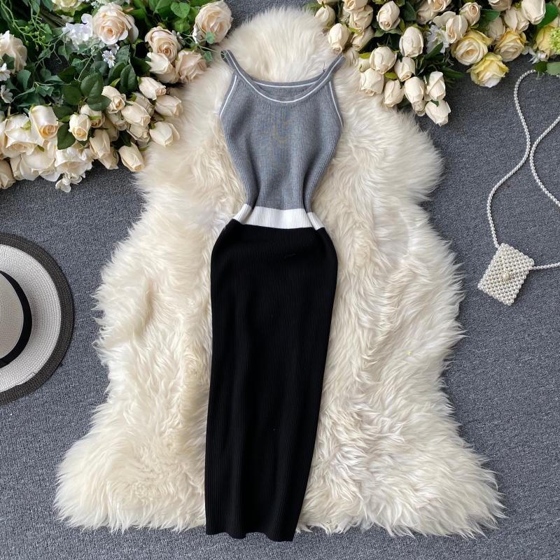 Knitted Vestidos Striped Contrast Color Bodycon Dresses Women High Waist 2020 Spring Summer Dresses Vintage, Gray black
Knitted Vestidos Striped Contrast Color Bodycon Dresses Women High Waist 2020 Spring Summer Dresses Vintage, Gray black
