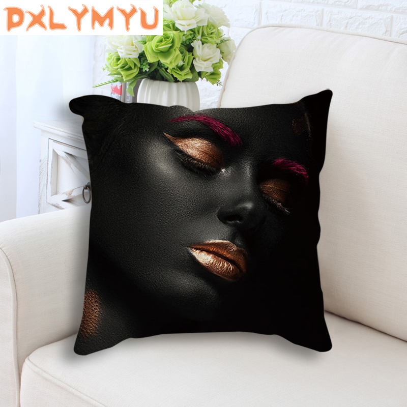 Africa Black Girl Golden Makeup Posters Print Cushion Cover Throw Pillow Case Decorative Cushion Cover for Sofa Home Decor, As picture
Africa Black Girl Golden Makeup Posters Print Cushion Cover Throw Pillow Case Decorative Cushion Cover for Sofa Home Decor, As picture