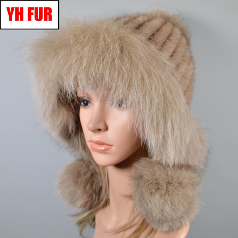 Lady Winter Outdoor Warm Knit Real Genuine Fur Balls Hats Women Windproof Real Caps Beanies Hat Skullies, Black
Lady Winter Outdoor Warm Knit Real Genuine Fur Balls Hats Women Windproof Real Caps Beanies Hat Skullies, Black