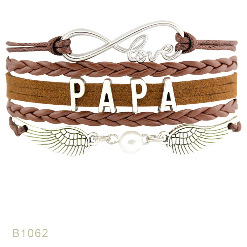 Charm Bracelets Infinity Love Father's Day Gift Papa Dad Father Double Heart Angel With Pearl Leather Wrap For Women
Charm Bracelets Infinity Love Father's Day Gift Papa Dad Father Double Heart Angel With Pearl Leather Wrap For Women