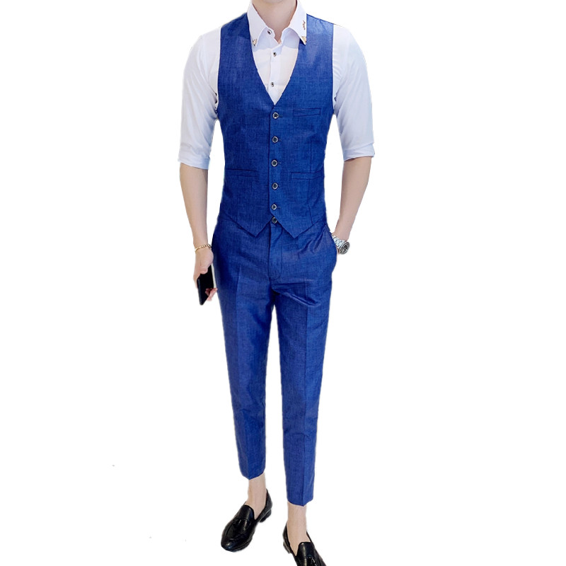 Summer mens suit pants and vest two-piece set fashion slim men trousers and vests blue green coffee waistcoat pant xxxl, Light grey
Summer mens suit pants and vest two-piece set fashion slim men trousers and vests blue green coffee waistcoat pant xxxl, Light grey