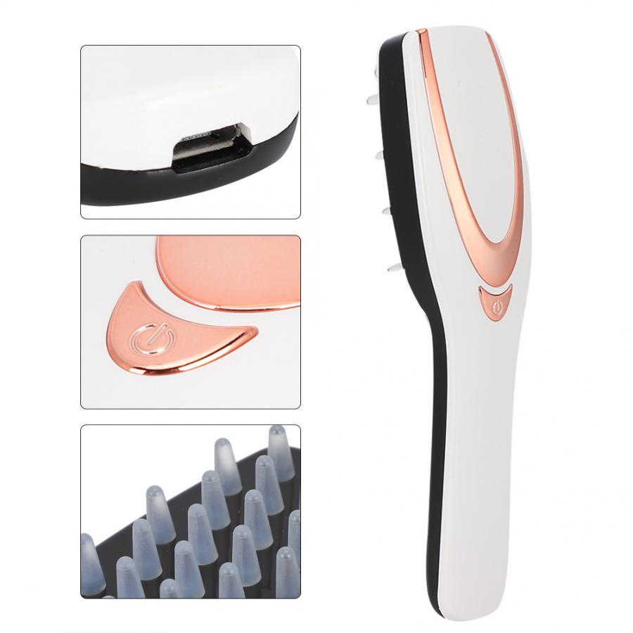 Phototherapy LED Light Hair Growth Comb Vibrating Head Massager Brush USB Rechargeable Scalp Hair Loss Treatments Stress Relief