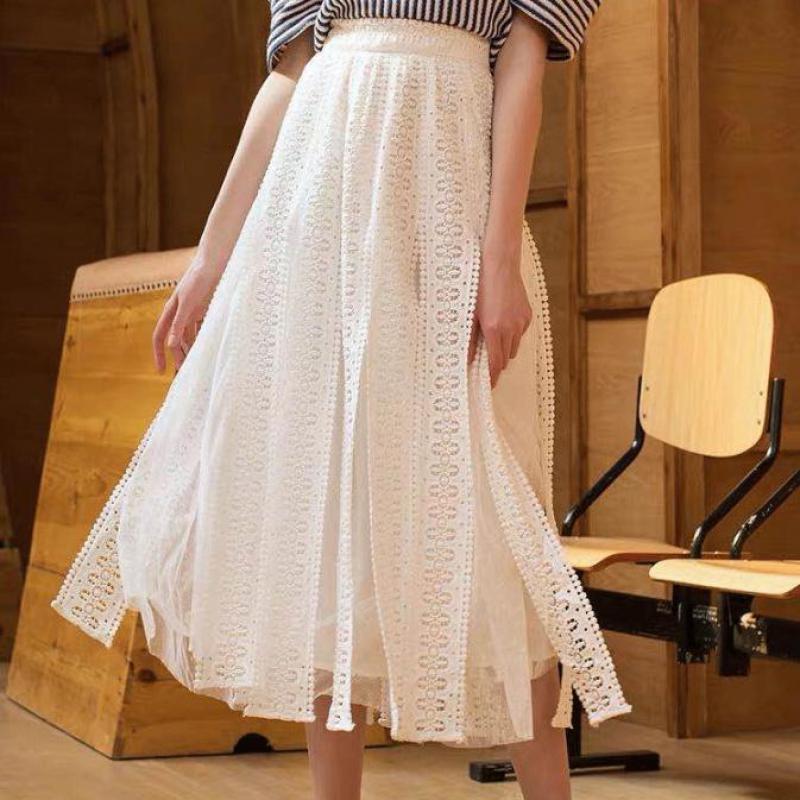 2020 Autumn New Women Simple Solid Color Sexy Lace A-line Mesh Skirt Temperament All-match Skirt Casual Long Free Shipping, Beige
2020 Autumn New Women Simple Solid Color Sexy Lace A-line Mesh Skirt Temperament All-match Skirt Casual Long Free Shipping, Beige