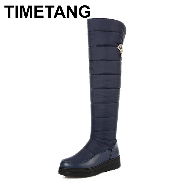 TIMETANG Women Winter Down Velvet Knee High Boots Low Wedge Platform Sheos Woman Waterproof Snow Boots Plus Size 35-44, Black
TIMETANG Women Winter Down Velvet Knee High Boots Low Wedge Platform Sheos Woman Waterproof Snow Boots Plus Size 35-44, Black