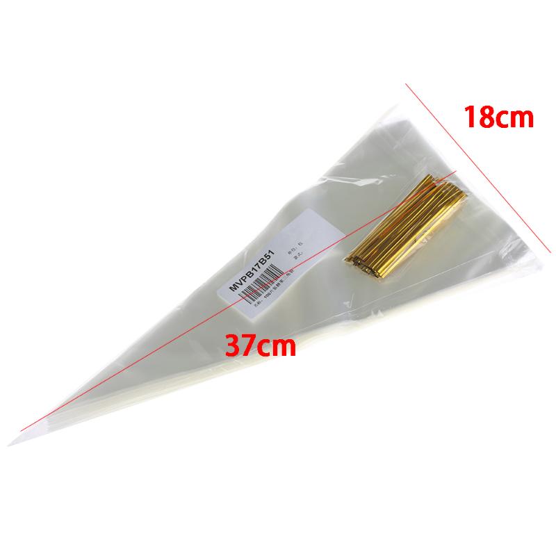 100pcs/lot DIY Wedding Birthday Party Sweet Cellophane Clear Candy Cone Bags Cheap Organza Pouches Decoration