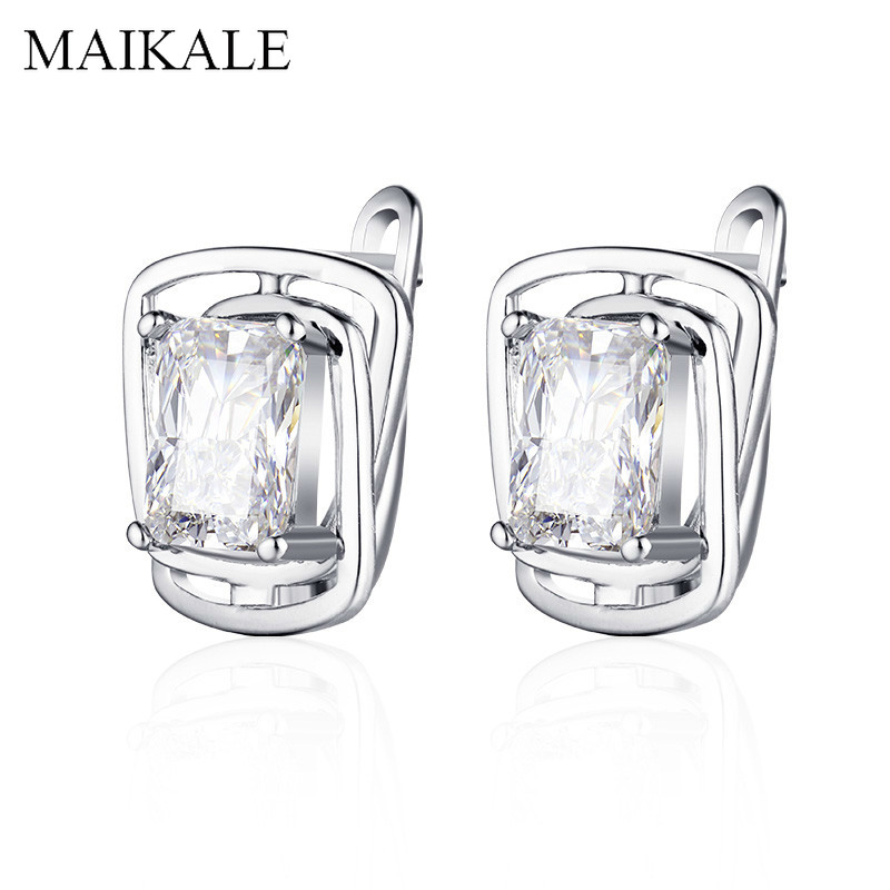 MAIKALE Square Stud Earrings Classic Copper Gold Silver Plated Cubic Zirconia Korean Earrings For Women To Send Friend Gifts
MAIKALE Square Stud Earrings Classic Copper Gold Silver Plated Cubic Zirconia Korean Earrings For Women To Send Friend Gifts