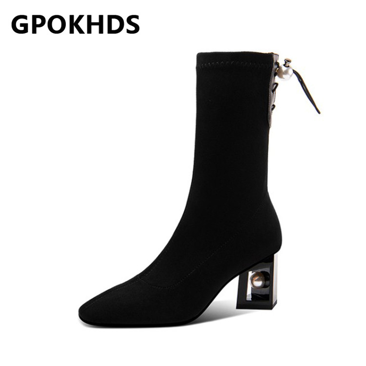 GPOKHDS 2021 women Ankle boots Flock Winter short plush Square Toe High heels female boots size 39, Black
GPOKHDS 2021 women Ankle boots Flock Winter short plush Square Toe High heels female boots size 39, Black