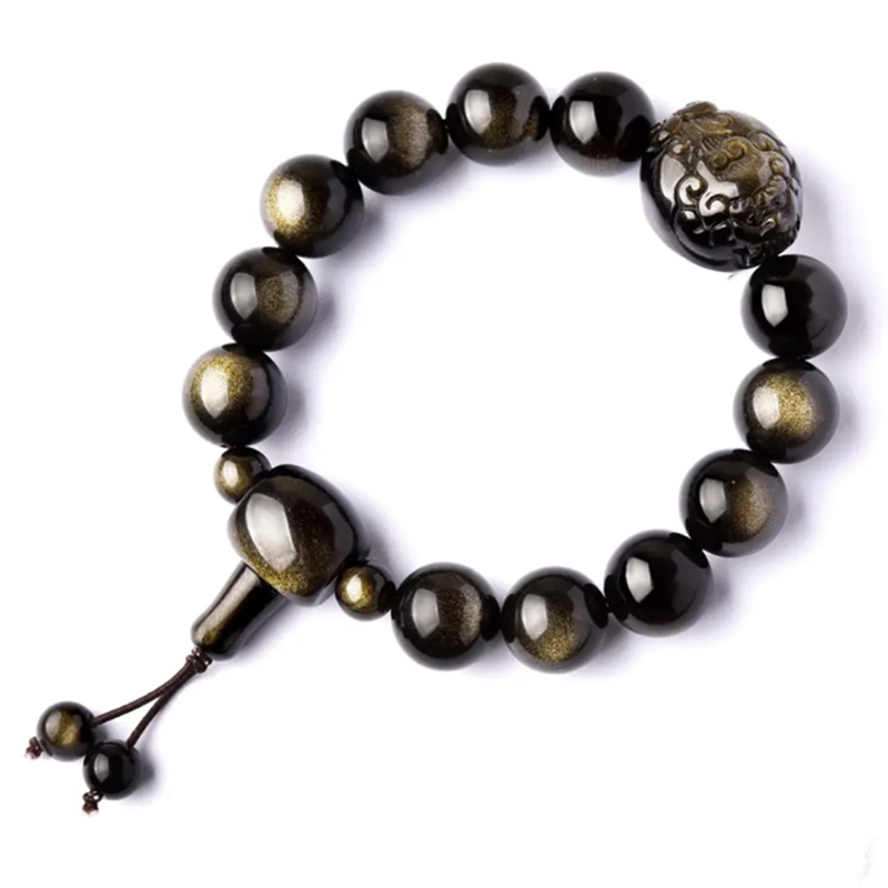 Wholesale Black Gold Natural Obsidian Stone Bracelets PiXiu Single Lap Bracelets Lucky for Men Women Energy Stone Jewelry
Wholesale Black Gold Natural Obsidian Stone Bracelets PiXiu Single Lap Bracelets Lucky for Men Women Energy Stone Jewelry