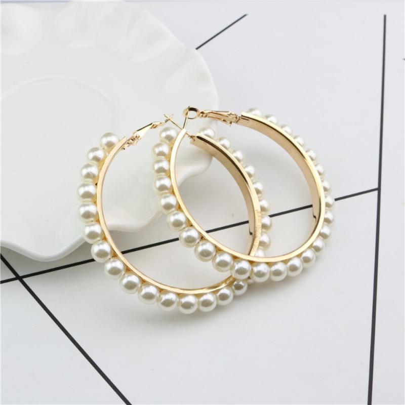 MOFLO Statement Gold Plated Pearl Earring Pearl Paved Large Round Circle Hoop Earring
MOFLO Statement Gold Plated Pearl Earring Pearl Paved Large Round Circle Hoop Earring