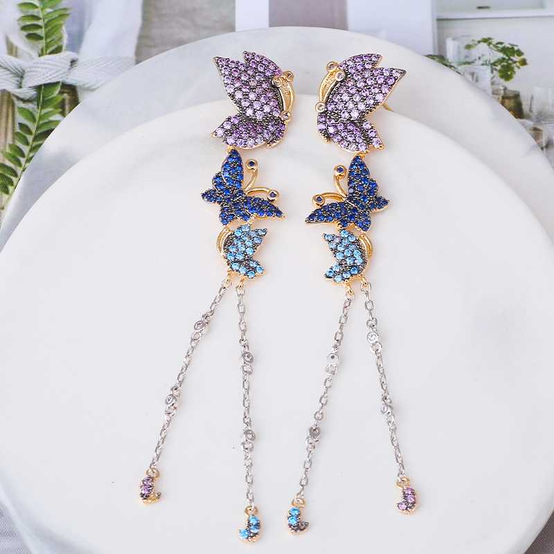 XIUMEIYIZU Fashion Temperament Butterfly Drop Earrings For Women Wedding Luxury Zircon Stones Chain Drop Earring Jewelry Gifts
XIUMEIYIZU Fashion Temperament Butterfly Drop Earrings For Women Wedding Luxury Zircon Stones Chain Drop Earring Jewelry Gifts