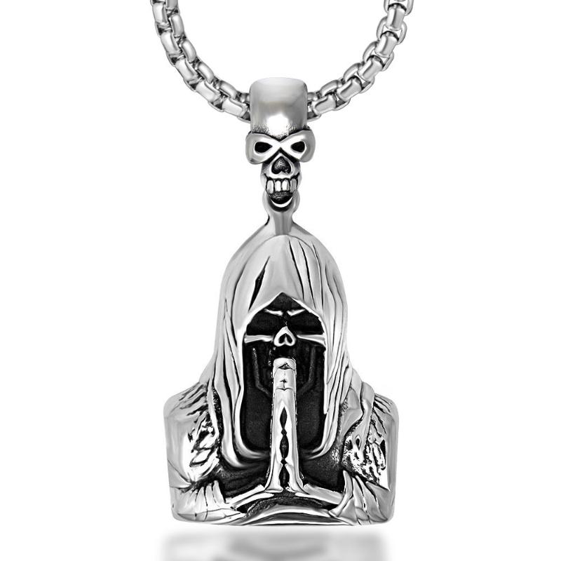 Death Plated silver Pendant & Silver Color Necklace, Rebel Heart Jewelry for Men Women my NB130
Death Plated silver Pendant & Silver Color Necklace, Rebel Heart Jewelry for Men Women my NB130