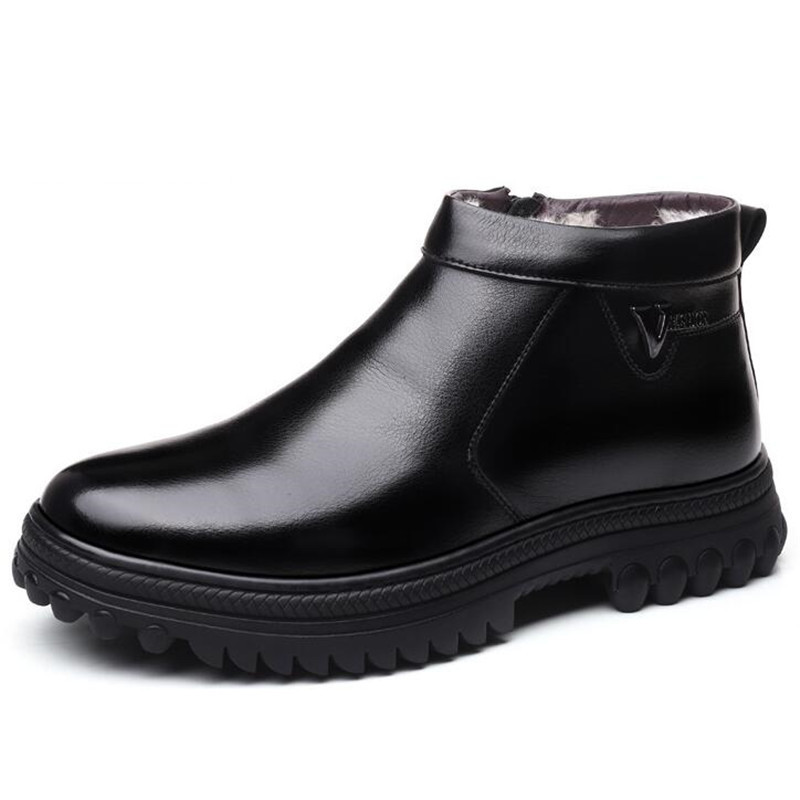 New Genuine Leather Wool Boots Men Boots Flat Non-slip Warm Dad Cotton Shoes Men Shoes Winter Leather Warm Snow, Black
New Genuine Leather Wool Boots Men Boots Flat Non-slip Warm Dad Cotton Shoes Men Shoes Winter Leather Warm Snow, Black