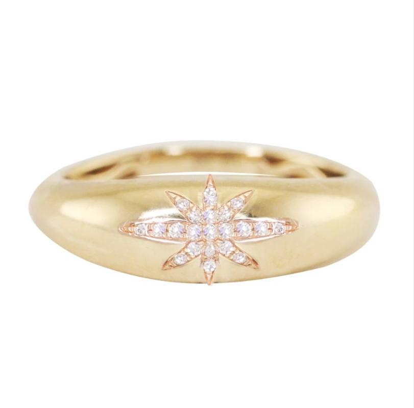 High polish Signet North Star starburst signet band rings with clear CZ for women cute girl engagement wedding jewelry wholesale
High polish Signet North Star starburst signet band rings with clear CZ for women cute girl engagement wedding jewelry wholesale